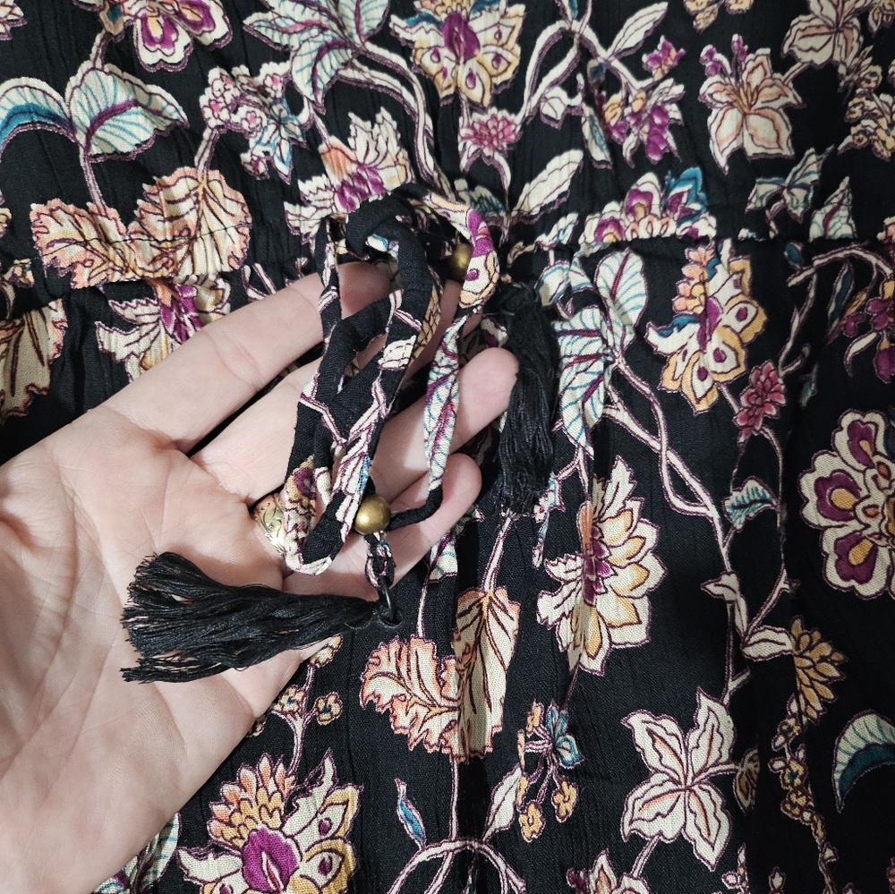 New, black, floral, maternity, kimono dress - Picture 9 of 15